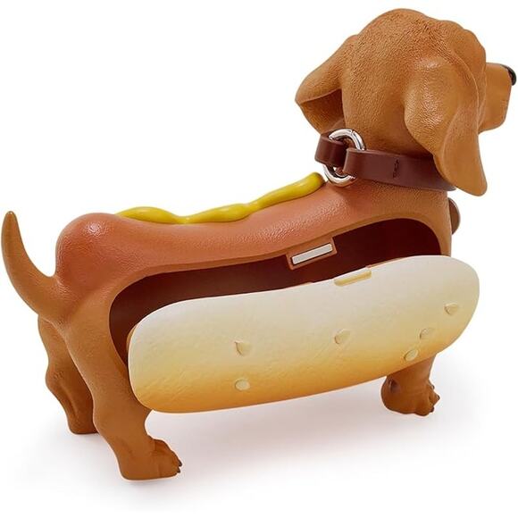 New JW PEI Women's Dachshund Brown Yellow Hard Plastic Hot Dog Clutch Bag - Picture 4 of 8